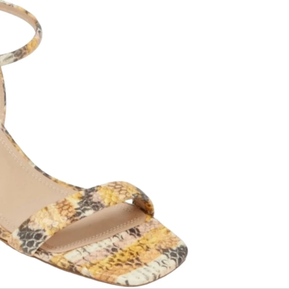 SANDRO Maeva Snake-Effect Leather Sandals, Size 8, Multicolor, NIB